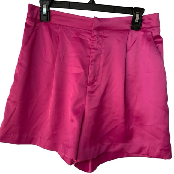 GLAM Pink Satin Shorts large - Picture 1 of 5